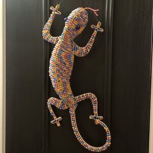 Lizard Gecko Wall Decor Hand Beaded Southwestern Desert Wall Hanging Excellent